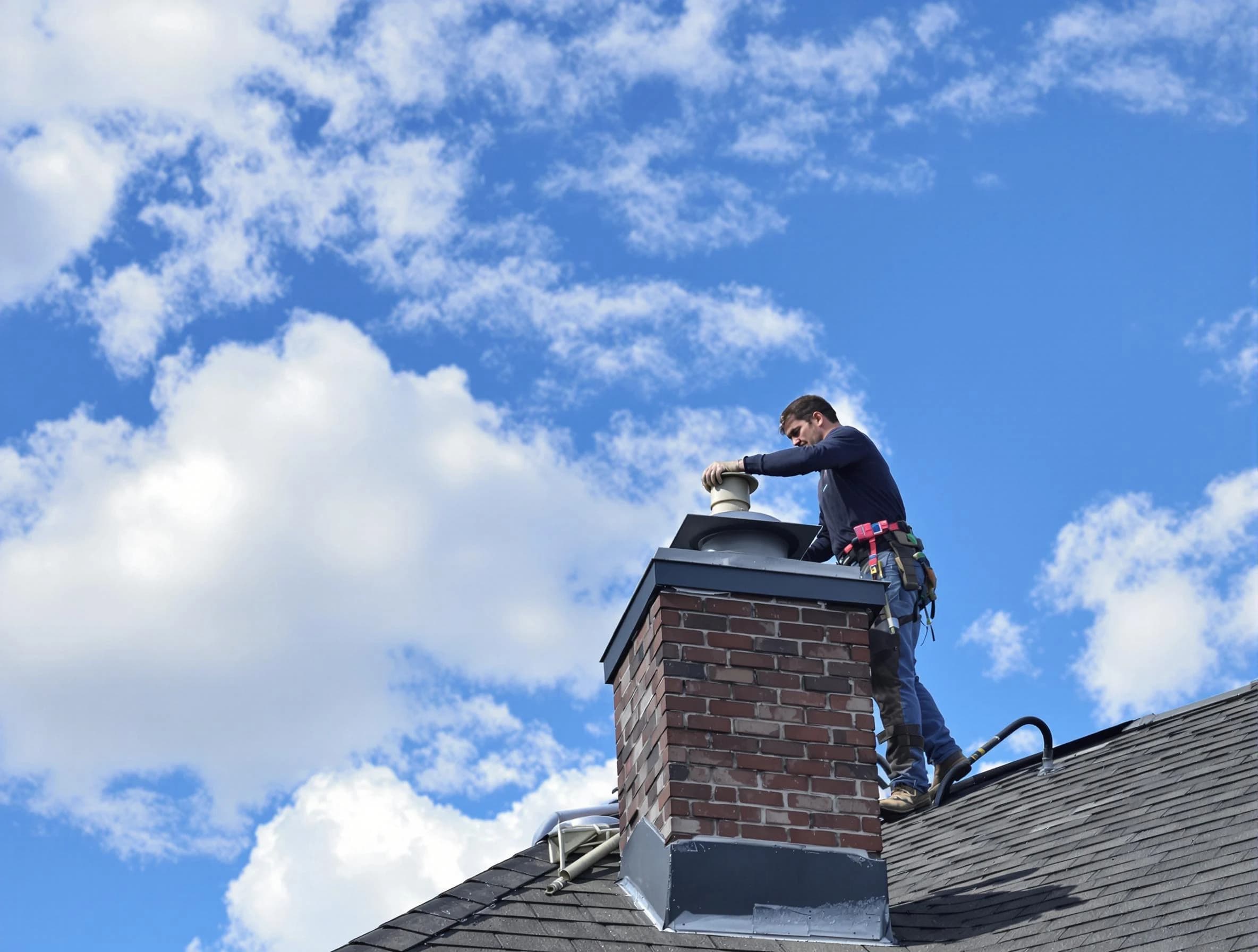Provo Chimney Sweep installing a sturdy chimney cap in Provo, UT