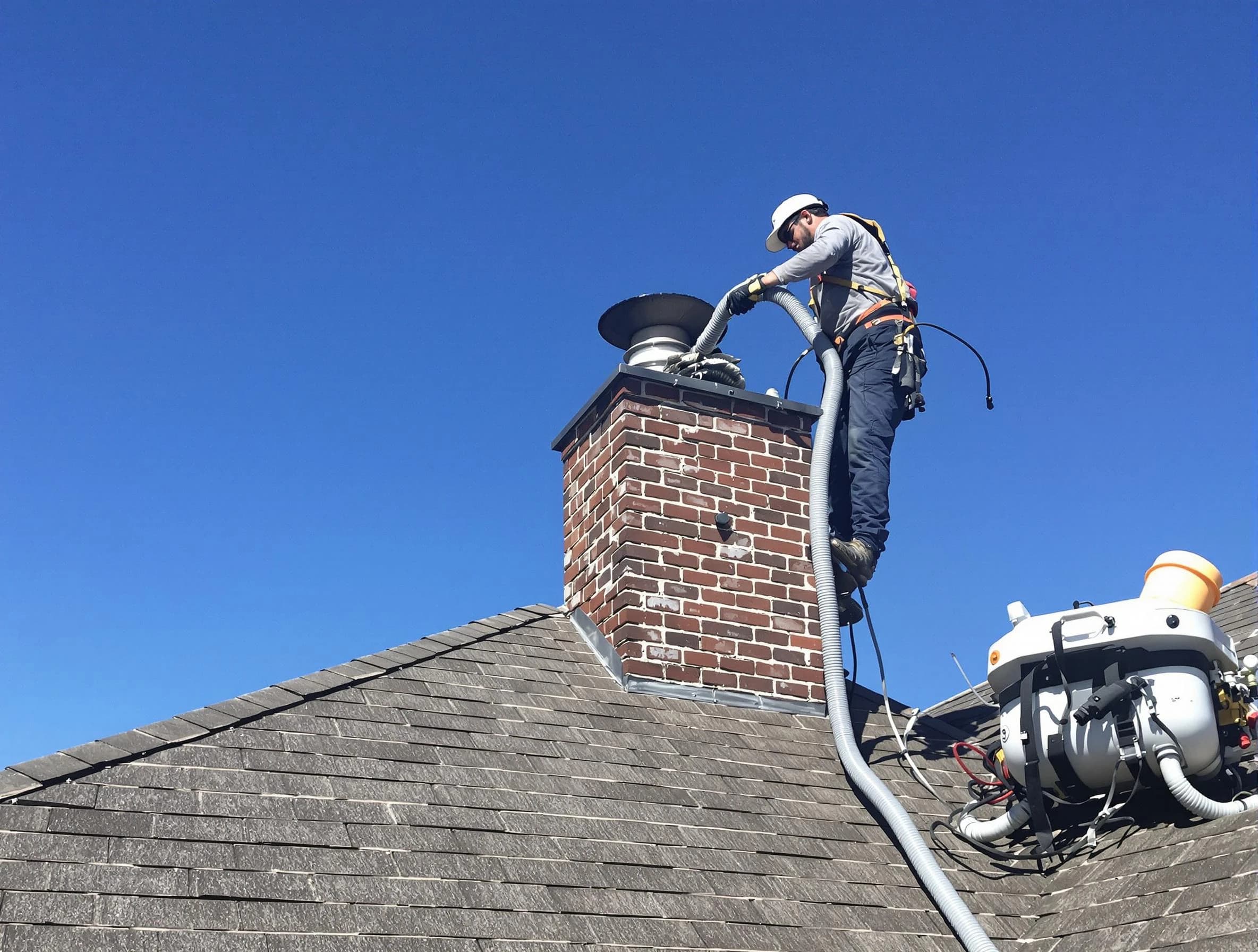 Dedicated Provo Chimney Sweep team member cleaning a chimney in Provo, UT