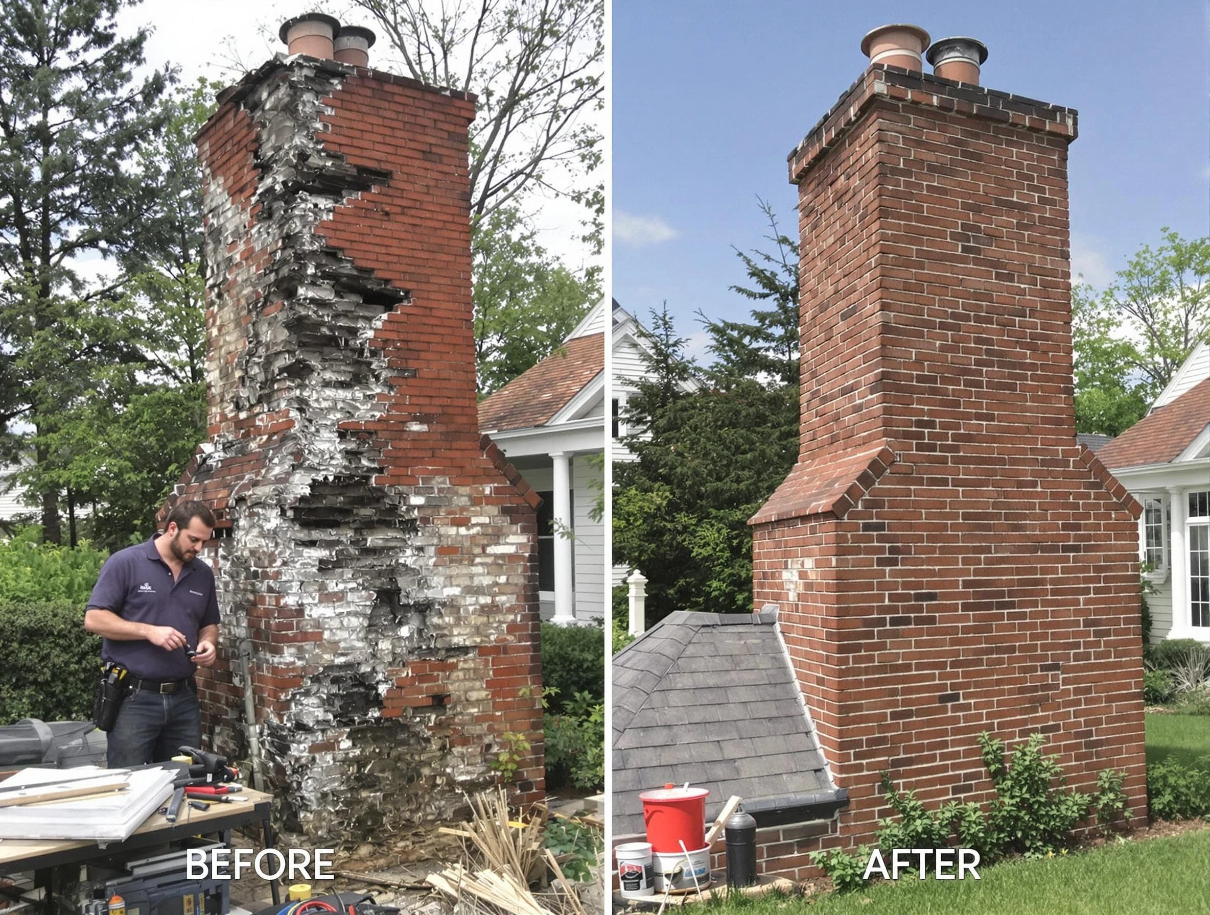 Provo Chimney Sweep performing a full chimney restoration in Provo, UT