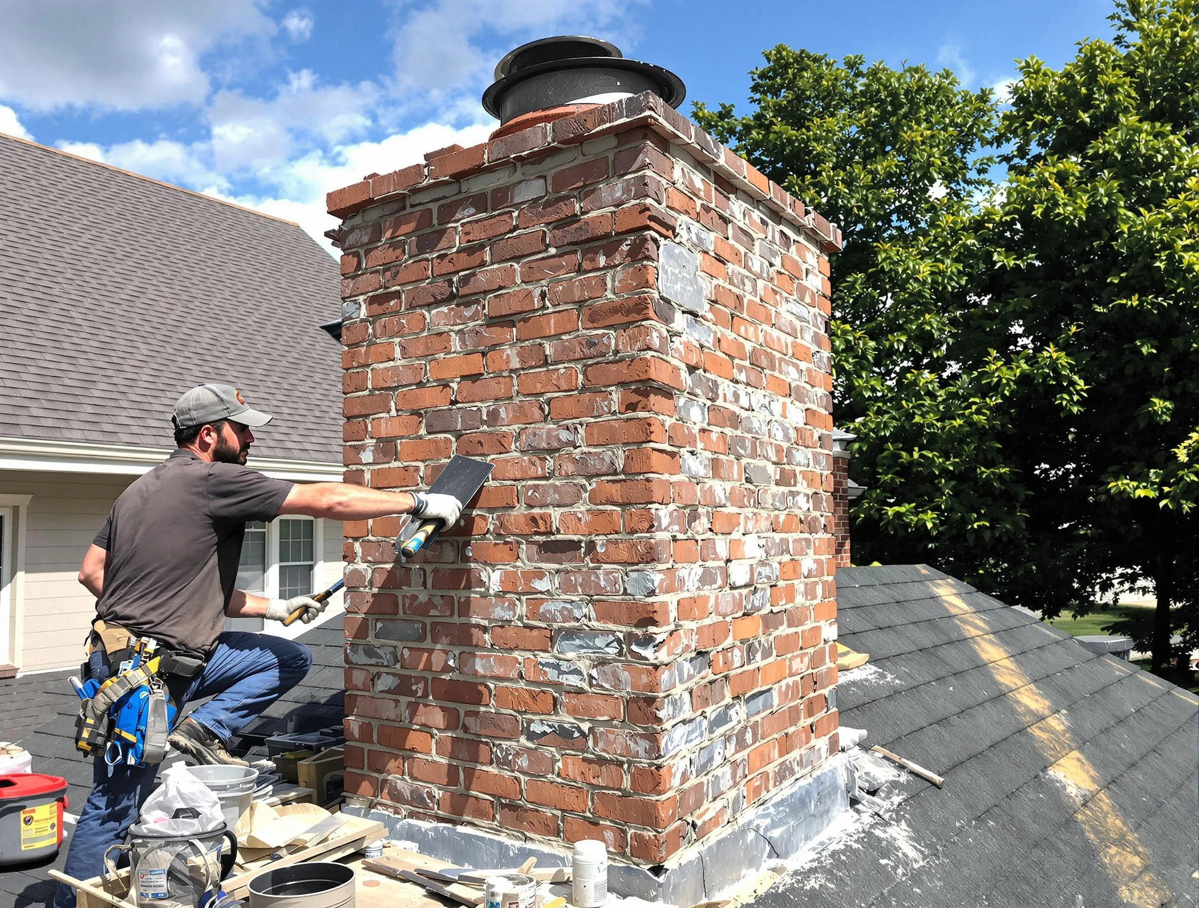 Completed chimney rebuild by Provo Chimney Sweep in Provo, UT
